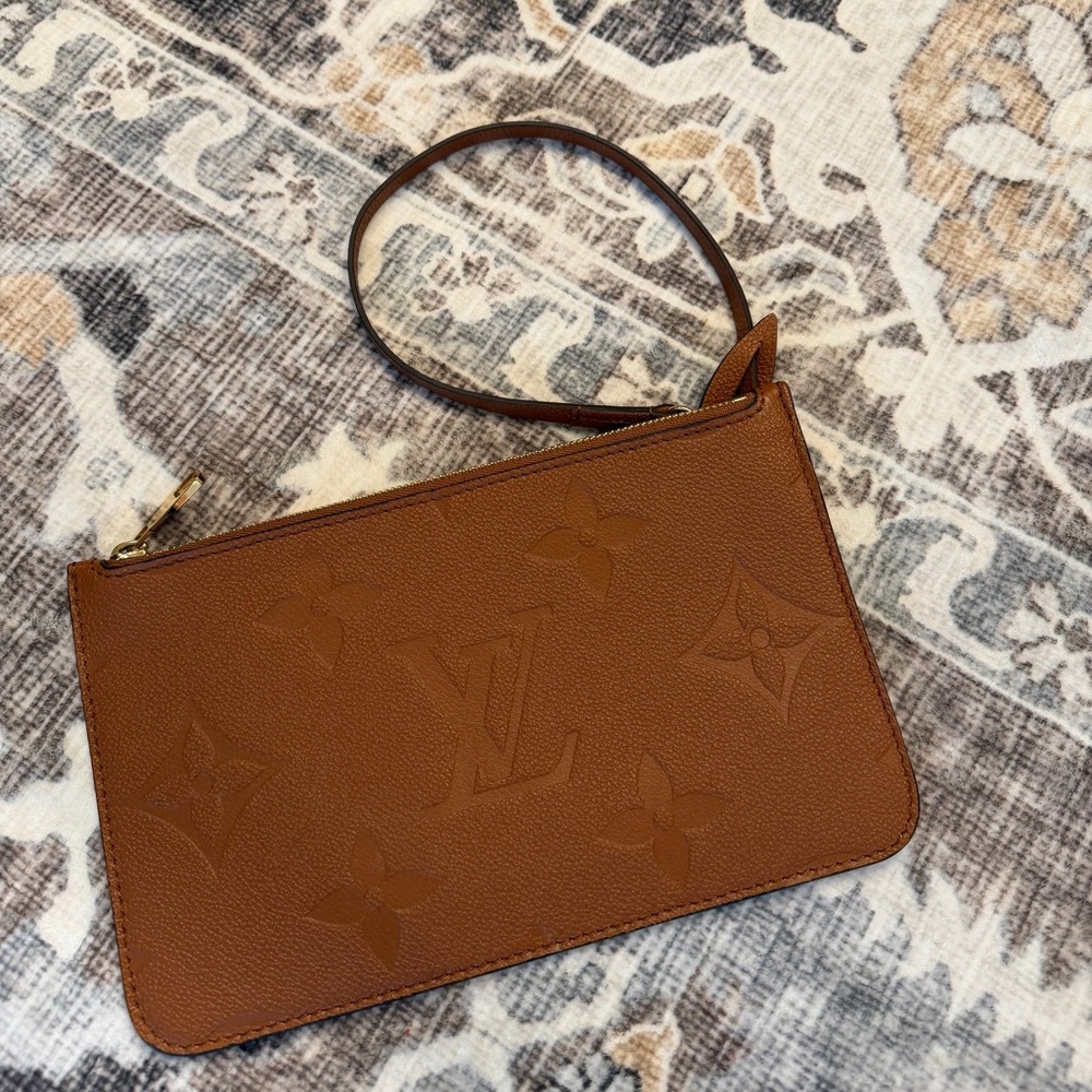 🌹Authentic Louis Vuitton Cognac Pochette Pouch Wristlet Bag From Neverfull MM